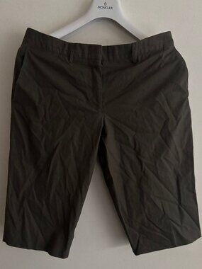 $560 Sofie D'Hoore Long Olive Green Cotton Shorts -- EU 38 (US 6 / UK 10)